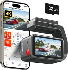 REDTIGER F4 32GB Dash Cam Front & Rear 4K Dash Camera 5.8GHz WiFi 2″Touch Screen