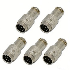 5 PCS 8 Pin Round IN-LINE MALE Microphone Connector HAM Kenwood Icom Yaesu Radio