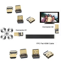 FPV HDMI Ribbon Cable Up Angled 90 Degree Micro HDMI to Mini HDMI Male FPC FFC