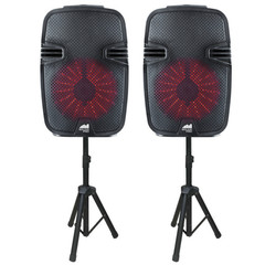 Naxa Dual 8″ Bluetooth Party Speakers – Refurbished Grade Very Good