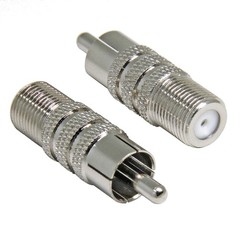F-Type Female to RCA Male Connector Plug Jack Coaxial Cable TV Adapter RF Lot