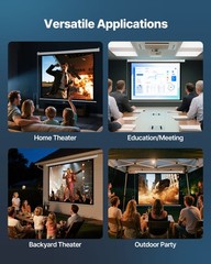 VEVOR Motorized Projector Screen 72 inch 4:3 1080 HD Electric Projector Screen