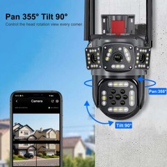 2PCS Camara De Seguridad 4K Wifi Inalambricas Para Exterior Con Vision Nocturna