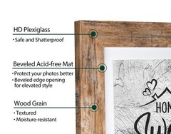 Califortree 5×7 Picture Frame – Can Display Photo 4×6 with 5×7, Rustic Brown