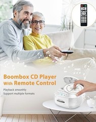 Greadio Boombox CD-X2A Player Cassette, Cd Bluetooth AM/FM Radio USB