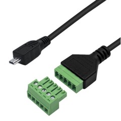 10x MINI USB 8 Pin Screw Terminal Block Connector Cable 5 Pin Female Bolt Shield