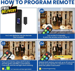 Big Button Universal TV Remote Black Simple Easy to Use Great for Seniors Works