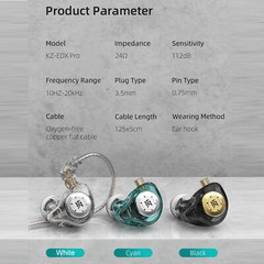 KZ EDX Pro in-Ear Stage Monitor Headphone Dual Magnetic Dynamic Earphones M5L6