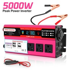 Car Power Inverter 5000W DC 12V To AC 110V Pure Sine Wave Solar Converter 4 USB
