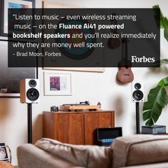 Fluance Powered 5″ Stereo Bookshelf Speakers w/ High Density Foam Isolation Pads