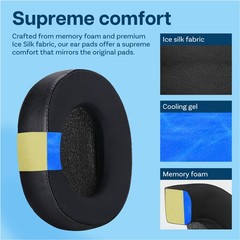 Replacement Ear Pads for SteelSeries Arctis 1/3/5/7/9/Pro – Cooling Gel Black