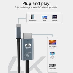 USB C Type C to HDMI Cable Video Converter Adapter For iPhone 17 16 15 Samsung