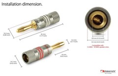 Nakamichi Banana Plug Speaker Connector 24K Gold-Plated Beryllium Red Copper 4mm