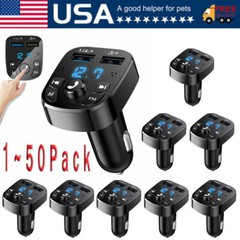 Bluetooth 5.0 Car Wireless FM Transmitter Adapter 2USB PD Charger Hands-Free Lot