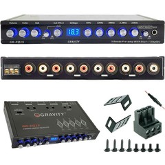 Gravity E3500.1D Warzone 3500W Car Amplifier + GR-EQ15 Equalizer + Wiring Kit