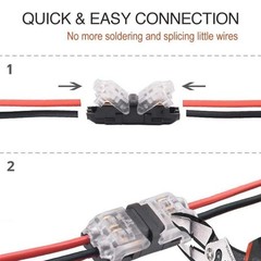 24 Pack 2 Pin Wire Connector Quick Splice Solderless For Automotive 18-22 Gauge