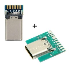 JSER DIY 24pin USB 3.1 Type C Male & Female Plug & Socket Connector SMT Solde…