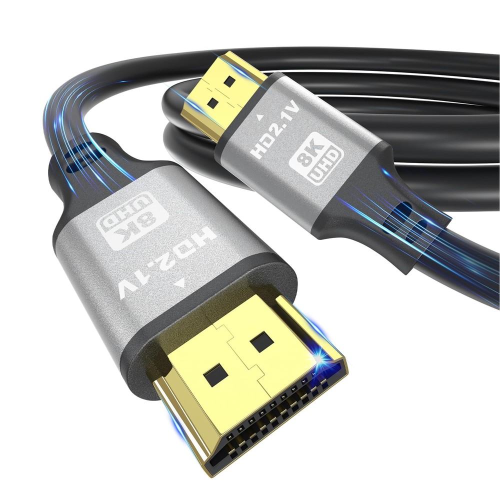 jojobnj 8K HDMI Cable 3 FT, 48Gbps 8K@60Hz 4K@120Hz, HDCP 2.2 & 3 Silver