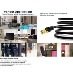 Cat 8 Ethernet RJ45 Cable Super Speed 40Gbps Patch LAN Network Cable 6.5-49 FT
