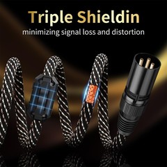 High-Quality 4.92ft RCA to XLR Male Audio Cable – 2 Pack, Gold-Plated, Nylon Bra