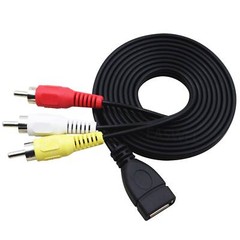 USB 2.0 A Female to 3 RCA Male Audio Video AV Adapters Cables for PC TV