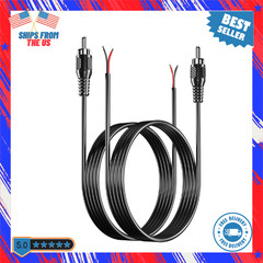 2Pack 20AWG 6.6ft RCA to Speaker Wire Adapter for Speakers Amplifier Audio Video