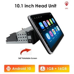 Single 1 DIN Rotatable 10.1inch Android Touch Screen Car Stereo Radio GPS Wifi