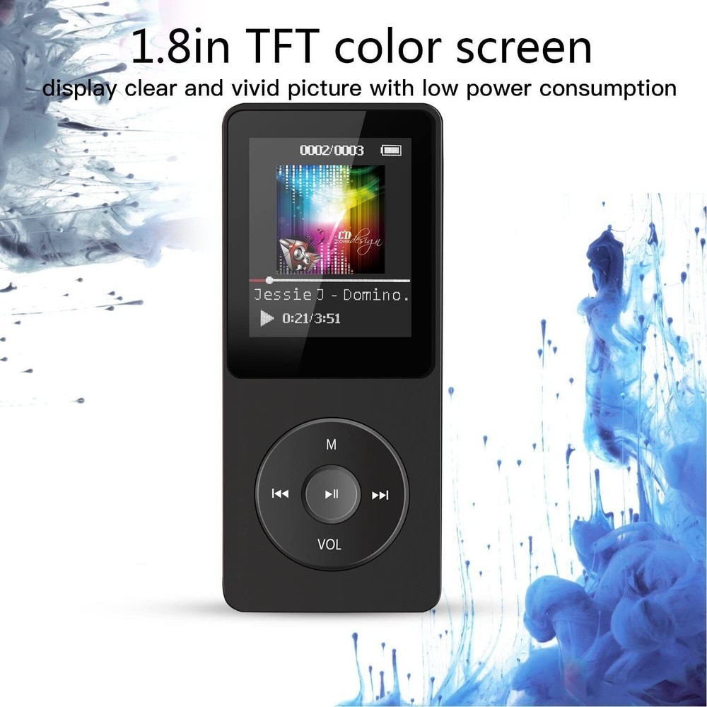 Bluetooth MP3/MP4 Player (Black) – Portable for Travel, Gym & Daily Use