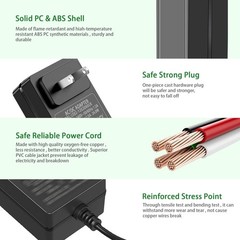 12V 2A AC Adapter Power Supply with Switch UL Listed, 100-240V AC to DC 12VDC…