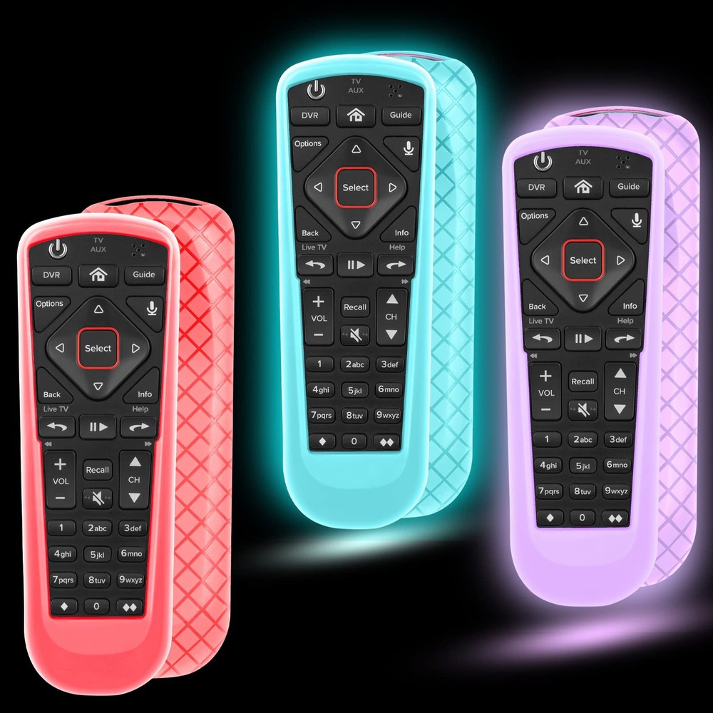 3 Pack Cover for Dish Network Remote Control Purple Blue and Not Glow Red