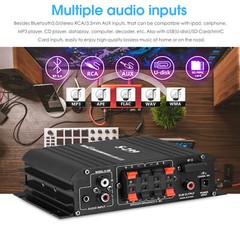 Mini 4.0 Channel Digital Amplifier w/Bluetooth for Home/Car/Marine Speaker 45W