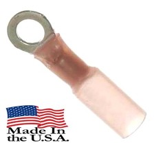 22-18 AWG #10 STUD 3M HEAT SHRINK RING TERMINAL ELECTRICAL CONNECTOR Qty-100