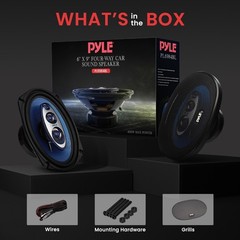 Pyle 6×9″ 400W 4-Way Car Coaxial Audio Speakers 130W RMS Blue PL6984BL