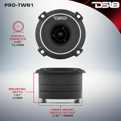 DS18 Audio PROTWN1 PRO 1″ Titanium NEO Slim Bullet TW
