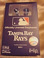 iHip Tampa Bay Rays 3.5mm Connector Cushion Earphones iPod/iPhone NEW