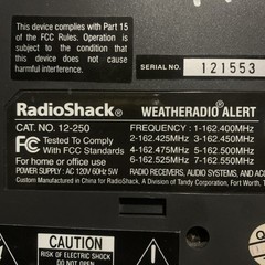 RadioShack Weather Alert Radio 12-250 7 Channel NOAA SAME Encoding Tested Works