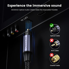Toslink Audio Cable, 3FT/1M Optical Male to Male Cable, Digital Optical