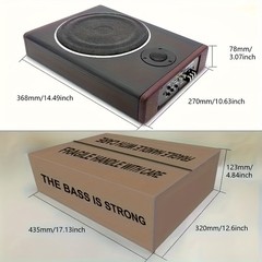 1200W 10″Slim Under-Seat Powered Subwoofer for Car Truck w/Amp Kit & Tweeter