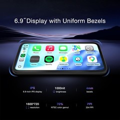 CarpodGo Mini 6.9″ CarPlay Screen for Car,Equal-Bezel Rounded…