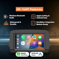 Power Acoustik HD-14KIT Harley Davidson 7 Inch Apple CarPlay Android Plug + Play