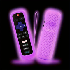 3P Silicone Remote Control Cover For Roku Glow-In-The-Dark TV Remote Holder Case