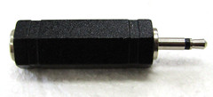Vanco AD-509 3.5 mm Mono Plug – 1/4″ Stereo Jack Adapter Black Molded Plastic