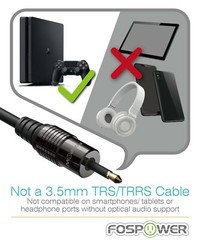 FosPower 3 6 10 FT Toslink to Mini SPDIF Fiber Optic Digital Optical Audio Cable