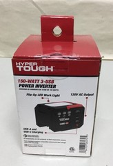 Hyper Tough 150W Power Inverter with 3 USB Ports DC 20V to AC Outlet(6070)