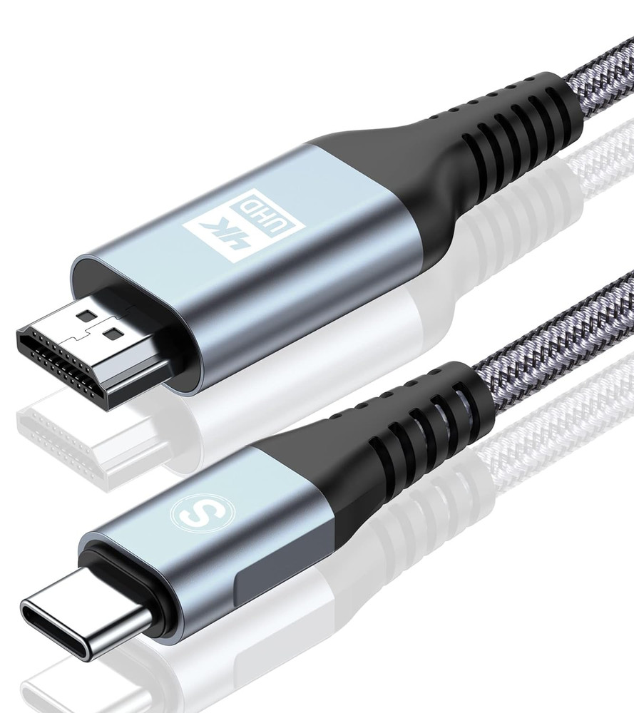 USB C to HDMI Cable 15Ft, 4K High-Speed USB Type C to HDMI 2.0 Braided Cord