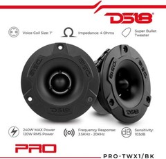 DS18 Car Speakers Package 4x Speakers 6.5″ Mid Range & 4x Super Bullet Tweeters