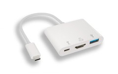 RiteAV USB 3.1 Type-C Male To USB3/F+HD/F+Type-C/F 3-in-1 Splitter Adapter