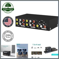 1 In 4 Out RCA Splitter for Audio and Video – Compatible with Multiple Devices