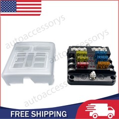 12-24V Blade Fuse Box Block Holder 6 Way Car Boat Power Distribution Panel Board