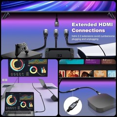 High-Speed 16K HDMI Male to Female Extension Cable 6.6FT – Tangle-Free Design